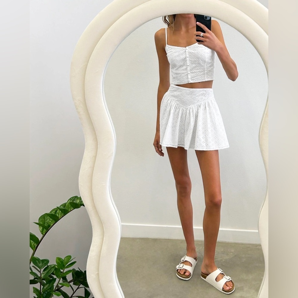 Florence by mills over the moon White Eyelet skort Set